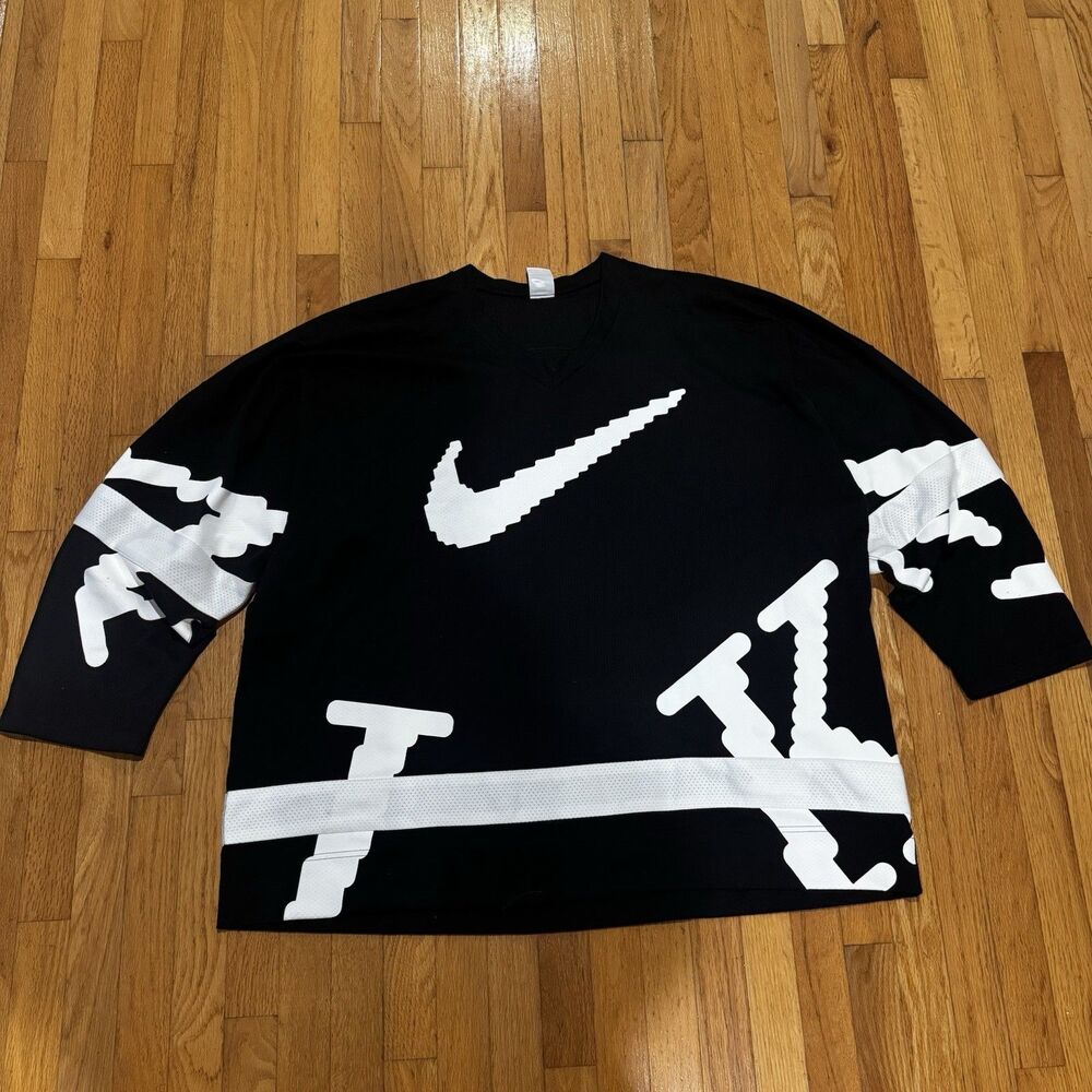 Nike Sportswear Club Oversized Black Hockey Jersey Sweater HV1137 Men’s XXL 2XL
